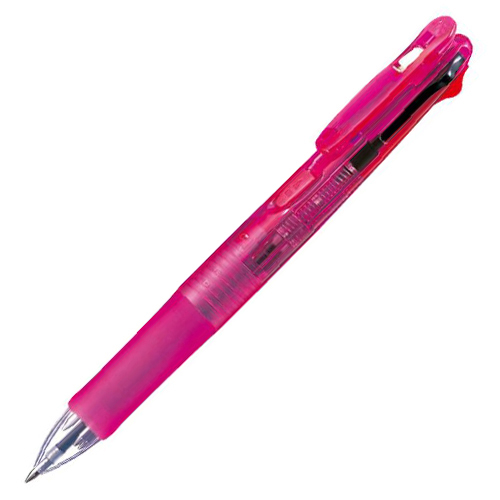 【ゼブラ】クリップオンＧ　４Ｃ　４色ボールペン０．７（黒・赤・青・緑）（ピンク） １本/B4A3-P