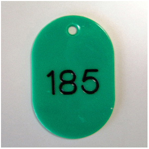 【クラウン】番号札　小判型・スチロール製　番号入（連番）　大　１５１〜２００番（緑） ５０枚１セット/CR-BG44-G