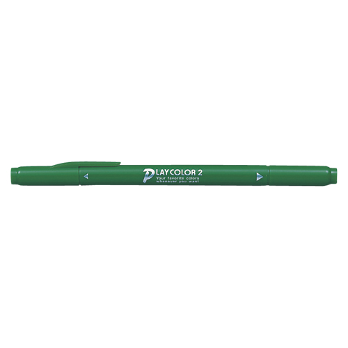 【トンボ鉛筆】水性サインペン　プレイカラー２　ツインタイプ　0.4＋1.2ｍｍ　みどり １本/WS-TP07