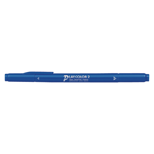 【トンボ鉛筆】水性サインペン　プレイカラー２　ツインタイプ　0.4＋1.2ｍｍ　あお １本/WS-TP15