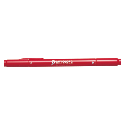 【トンボ鉛筆】水性サインペン　プレイカラー２　ツインタイプ　0.4＋1.2ｍｍ　べにいろ １本/WS-TP24