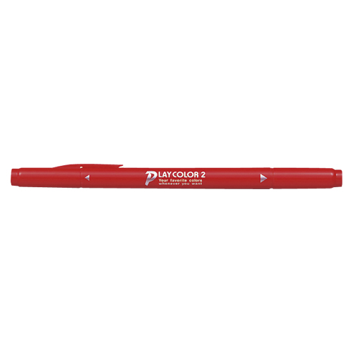 【トンボ鉛筆】水性サインペン　プレイカラー２　ツインタイプ　0.4＋1.2ｍｍ　あか １本/WS-TP25