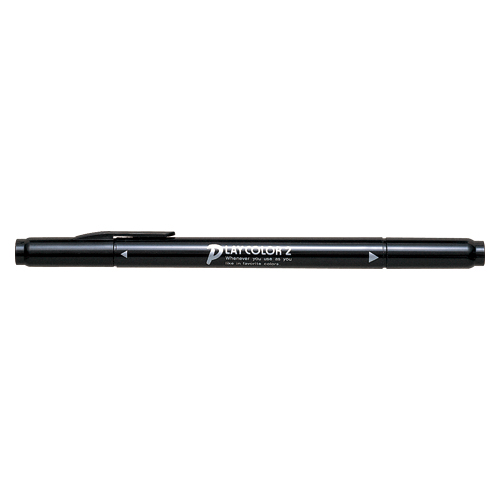 【トンボ鉛筆】水性サインペン　プレイカラー２　ツインタイプ　0.4＋1.2ｍｍ　くろ １本/WS-TP33