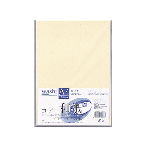【マルアイ】コピー和紙　Ａ４判（クリーム） １５枚/カミ-P4AC