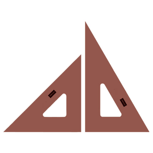 【ウチダ】スモーク三角定規　２４ｃｍ型　２ｍｍ厚　目盛りなし １セット/1-809-8242