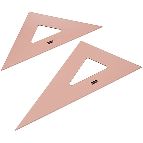 【ウチダ】スモーク三角定規　３０ｃｍ型　２ｍｍ厚　目盛りなし １セット/1-809-8302