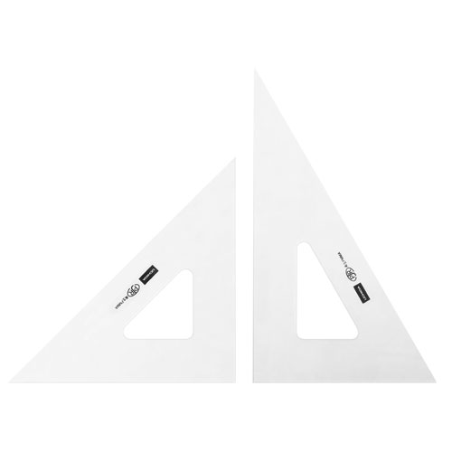 【ウチダ】三角定規　面取り　目盛なし　24ｃｍ型　24ｃｍ ｘ 2ｍｍ １セット/1-809-2421