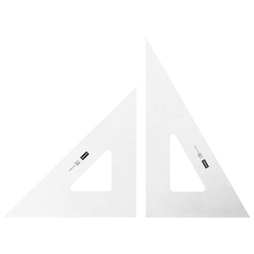 【ウチダ】三角定規　目盛なし　　30ｃｍ型　30ｃｍ ｘ 2ｍｍ １セット/1-809-3020
