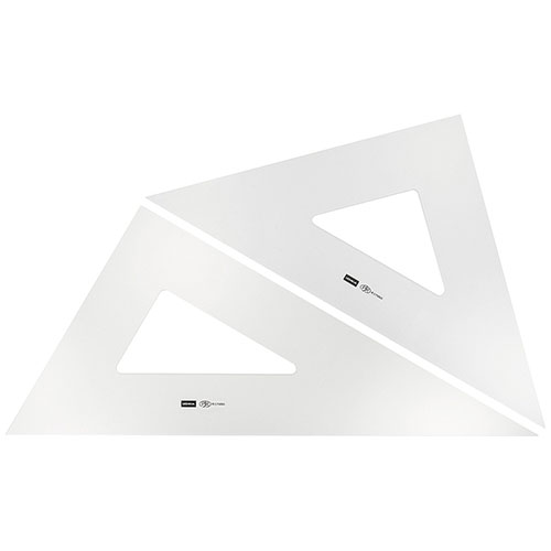 【ウチダ】三角定規　４５ｃｍ型　３ｍｍ厚　目盛りなし １セット/1-809-4530