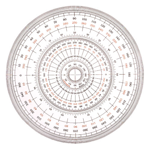 【ウチダ】全円分度器　　径120ｍｍ　径120ｍｍ １枚/1-822-0000