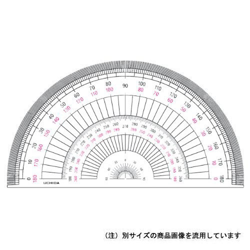 【ウチダ】半円分度器　径150ｍｍ　径150ｍｍ １枚/1-822-0103