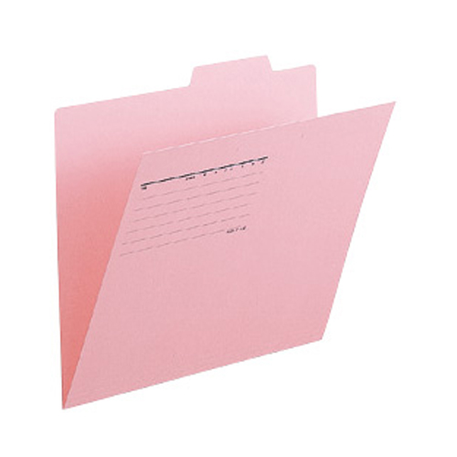 【プラス】個別フォルダー〈古紙パルプ配合率９５％再生紙〉（ピンク） １枚/FL-061IF