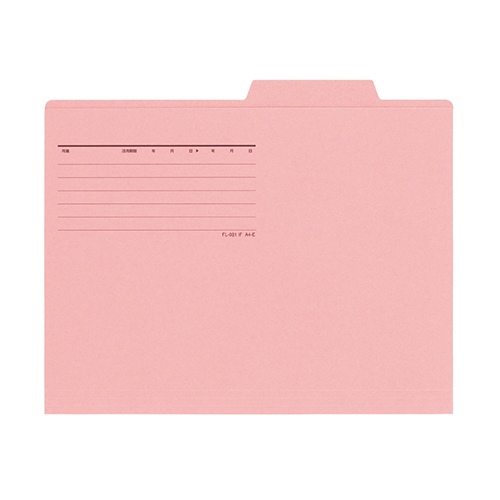 【プラス】個別フォルダーエコノミータイプ　〈薄型カード紙タイプ〉〈古紙パルプ配合率９０％〉（ピンク） １０枚/87-289