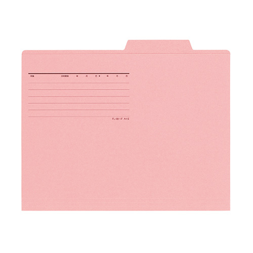 【プラス】個別フォルダーエコノミータイプ　〈薄型カード紙タイプ〉〈古紙パルプ配合率９０％〉（ピンク） ５０枚/87-299