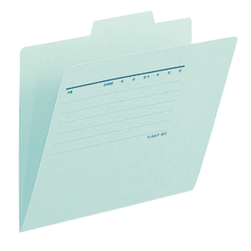 【プラス】個別フォルダー〈古紙パルプ配合率９５％再生紙〉（ブルー） １枚/FL-066IF