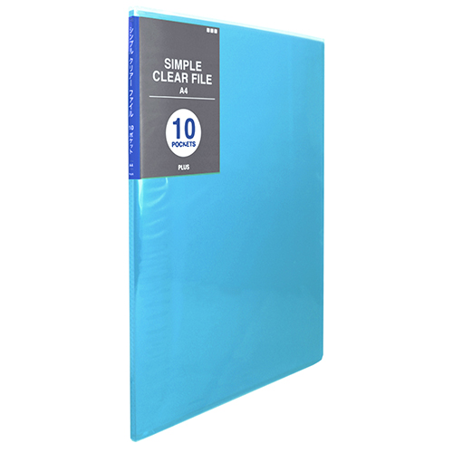 【プラス】シンプルクリアーファイル　１０ポケット（ブルー） １冊/ＦＣ－２１０ＳＣ