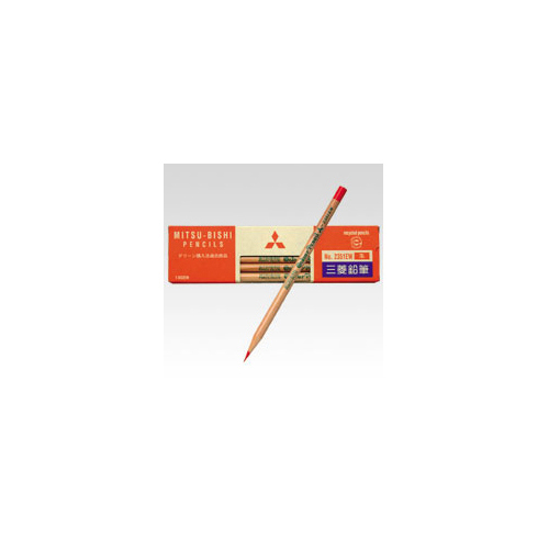 【三菱鉛筆】リサイクル鉛筆　朱通し １２本/K2351EW
