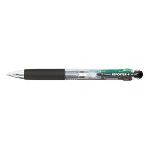 【トンボ鉛筆】リポーター４　４色ボールペン０．７（黒・赤・青・緑）（透明） １本/BC-FRC20