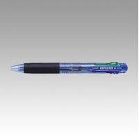 【トンボ鉛筆】リポーター４　４色ボールペン０．７（黒・赤・青・緑）（透明ブルー） １本/BC-FRC40