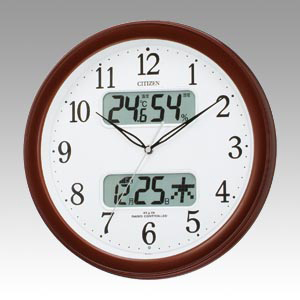 掛時計　ネムリーナカレンダー（電波時計）（茶色メタ・・・