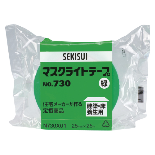 【セキスイ】マスクライトテープ　寸法：幅２５ｍｍ×長２５ｍ（緑） １巻/N730X01