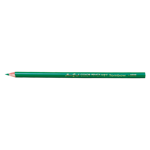 【トンボ鉛筆】色鉛筆　１５００単色（みどり） １ダース/1500-07