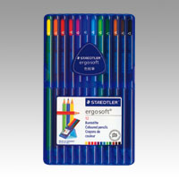 【ステッドラー】エルゴソフト　色鉛筆　１２色／ケース入 １セット/157 SB12