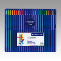 【ステッドラー】エルゴソフト　色鉛筆　２４色／ケース入 １セット/157 SB24