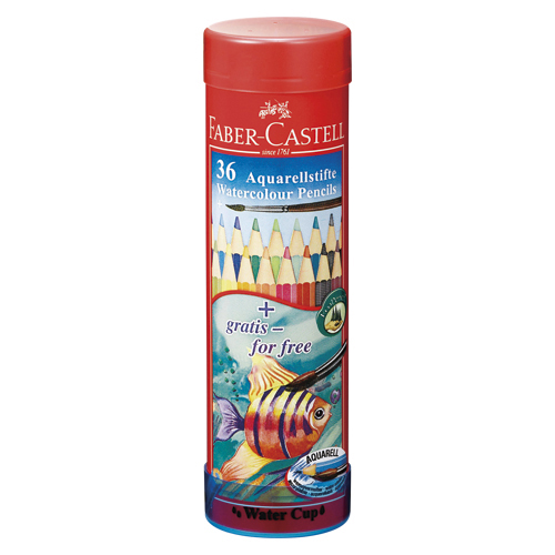 ファーバーカステル水彩色鉛筆　丸缶　３６色