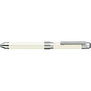 【ゼブラ】シャーボＸ　ＣＬ５　２色ボールペン＋シャープペン用　軸（レザーホワイト） １本/SB15-LW