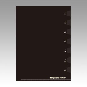 【日本ノート】フィグラーレ　クリアホルダー　Ａ４判タテ型　７山（黒） １枚/FGC7K