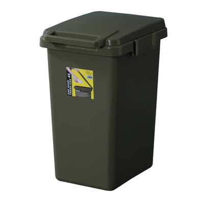 【東谷】ワンハンドトラッシュ缶　トラッシュカン　４５Ｌ　ゴミ箱　ごみ箱　ふた付き １個/LFS-845GR