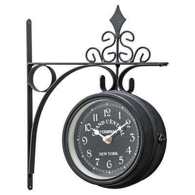 【東谷】ウォールクロック　Ｓ　掛け時計　両面時計　装飾小物　ＣＬＫ－１０１ＢＫ（ブラック） １個/CLK-101BK