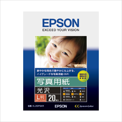 【エプソン】エプソン純正プリンタ用紙　写真用紙（光沢）　規格：Ｌ判 ２０枚/KL20PSKR
