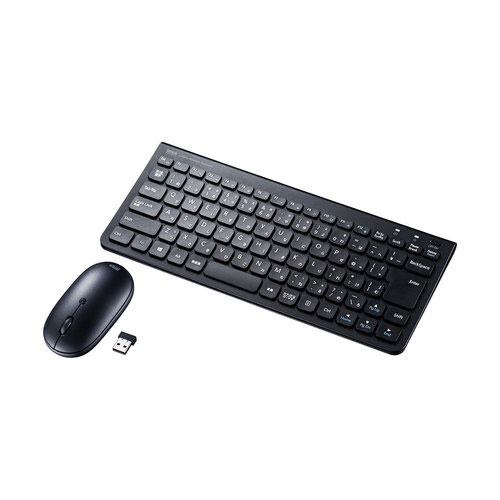 【サンワサプライ】直送　マウス付きワイヤレスキーボード　テンキーなし（ブラック） １台/SKB-WL32SETBK