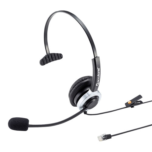 【サンワサプライ】直送　電話用ヘッドセット　片耳タイプ １個/MM-HSRJ02