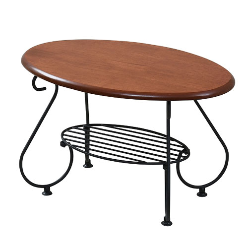 【ＪＫプラン】センターテーブル　楕円　ローテーブル　サイドテーブル　ヨーロッパ風　脚　アンティーク風（ブラック） １台/IRI-0052-BK