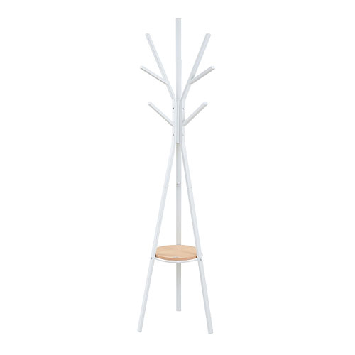 【ＪＫプラン】ポールハンガー　ハンガー　ラック　北欧　テイスト　デザイン　Ｒｉｔａ　木製　スチール（ホワイト） １台/DRT-1006-WH