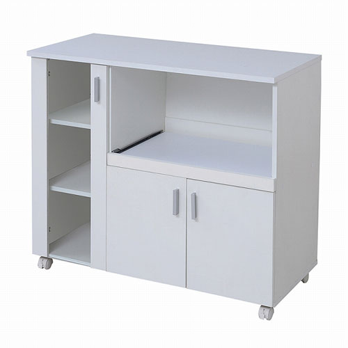 【ＪＫプラン】キッチンカウンター　キッチンボード　コンセント　付き　キッチン収納　食器棚　シンプル（ホワイト） １台/FAP-0017-WH