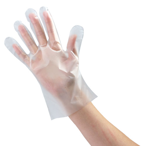 【アーテック】フィットＴＰＥ手袋　Ｍサイズ　１００枚入　使い捨て　手袋　パウダーフリー　伸びる　防水 １箱/051576