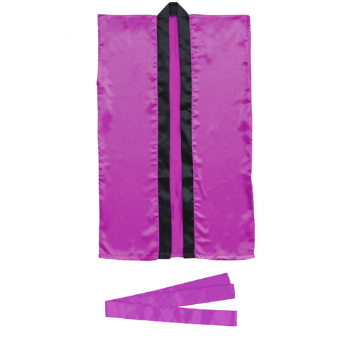 【アーテック】サテンロングハッピ　Ｓ（ハチマキ付）運動会　衣装　お祭り　子供　小学生（紫） １着/001154
