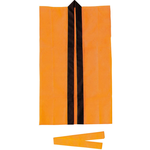 【アーテック】ロングハッピ不織布Ｓ（ハチマキ付）　運動会　体育祭　衣装　お祭り（オレンジ） １着/001525
