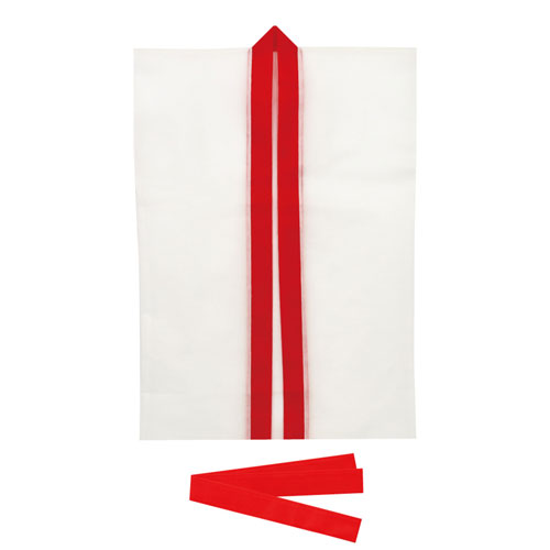 【アーテック】ロングハッピ不織布　Ｊ（ハチマキ付）　運動会　体育祭　衣装　お祭り（白（赤襟）） １着/004072