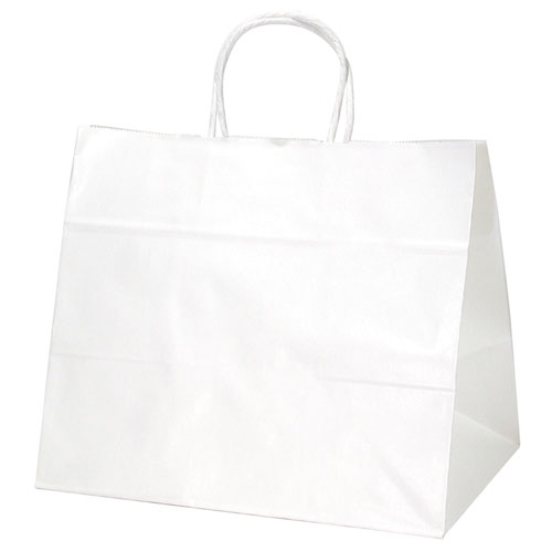 【ササガワ】手提げバッグ　白無地　幅広小　　５０枚袋入り/50-5000