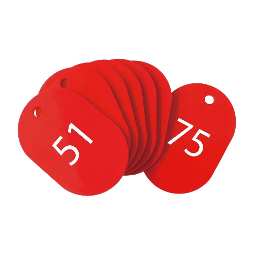 【オープン】スチロール番号札　番号入　小（赤） ２５枚１セット/BF-72-RD