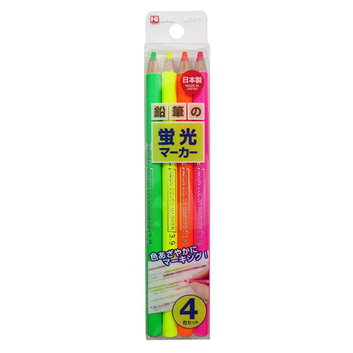 ハイライン　鉛筆の蛍光マーカー４色セット　