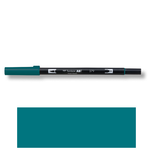 【トンボ鉛筆】ＡＢＴ　デュアルブラッシュペン　水彩　マーカー　カラーペン　ツインタイプ　DUALBRUSH　単色（ジェードグリーン） １本/AB-T379