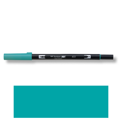 【トンボ鉛筆】ＡＢＴ　デュアルブラッシュペン　水彩　マーカー　カラーペン　ツインタイプ　DUALBRUSH　単色（ブライトブルー） １本/AB-T403