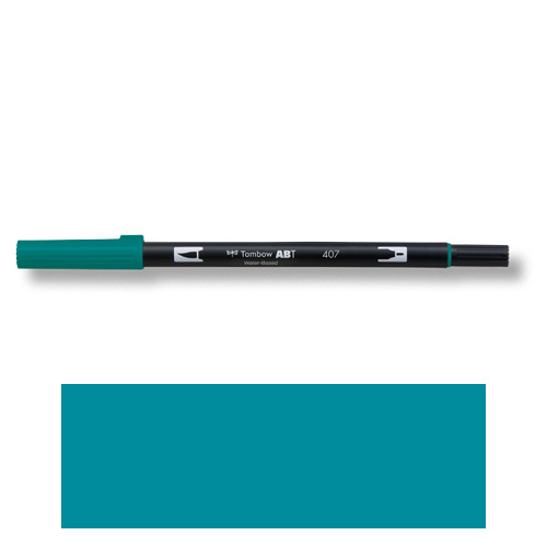 【トンボ鉛筆】ＡＢＴ　デュアルブラッシュペン　水彩　マーカー　カラーペン　ツインタイプ　DUALBRUSH　単色（ティキティール） １本/AB-T407