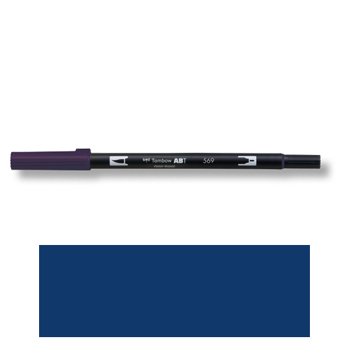 【トンボ鉛筆】ＡＢＴ　デュアルブラッシュペン　水彩　マーカー　カラーペン　ツインタイプ　DUALBRUSH　単色（ジェットブルー） １本/AB-T569